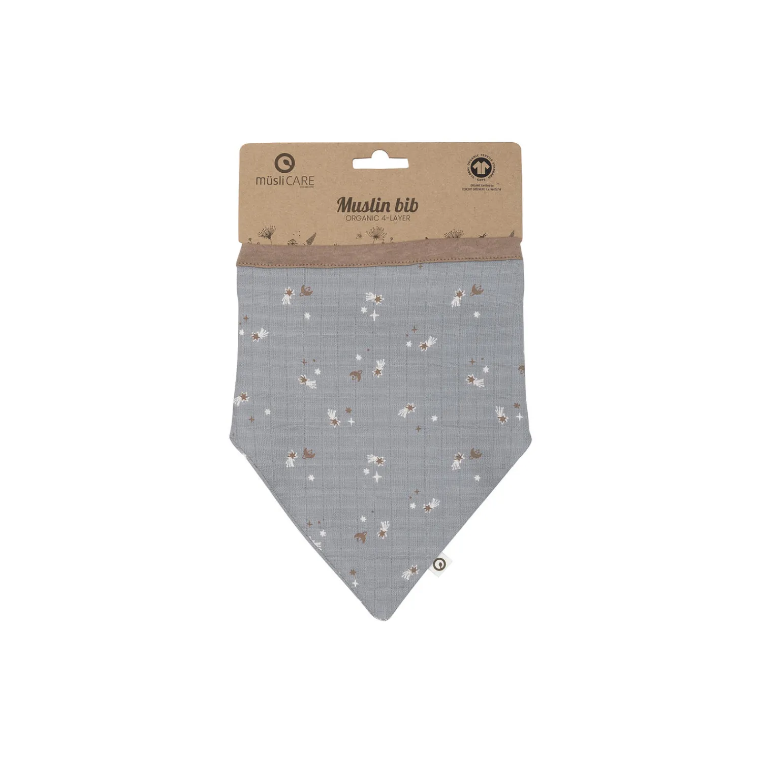 Müsli by Green Cotton Badeudstyr|Håndklæder<STARS hagesmæk/savlesmæk 2-pak, jasmin blue/balsam cream/walnut