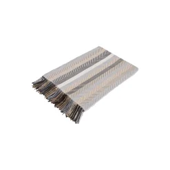 New Geismars Væverier Stribet plaid, hvid