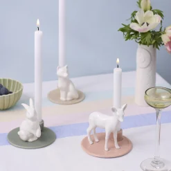 Clearance Dottir Nordic Design Sweet Stories lysestage med hjortekid, lyserød