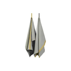 EKTA Living Køkkentekstiler<Tea towel herringbone twill 2 stk., grey/yellow