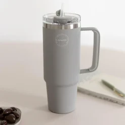 AYA&IDA To Go<Thermo Cup With Straw, light grey