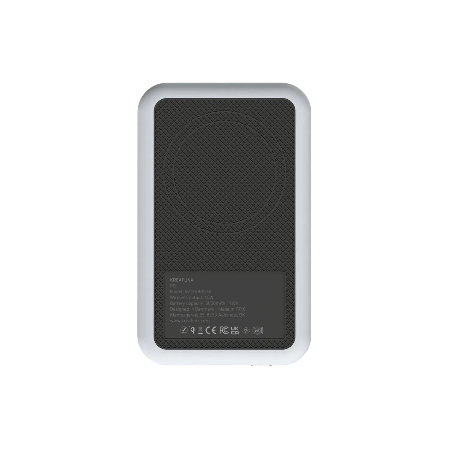 Kreafunk Opladere<toCHARGE Qi trådløs powerbank moon grey