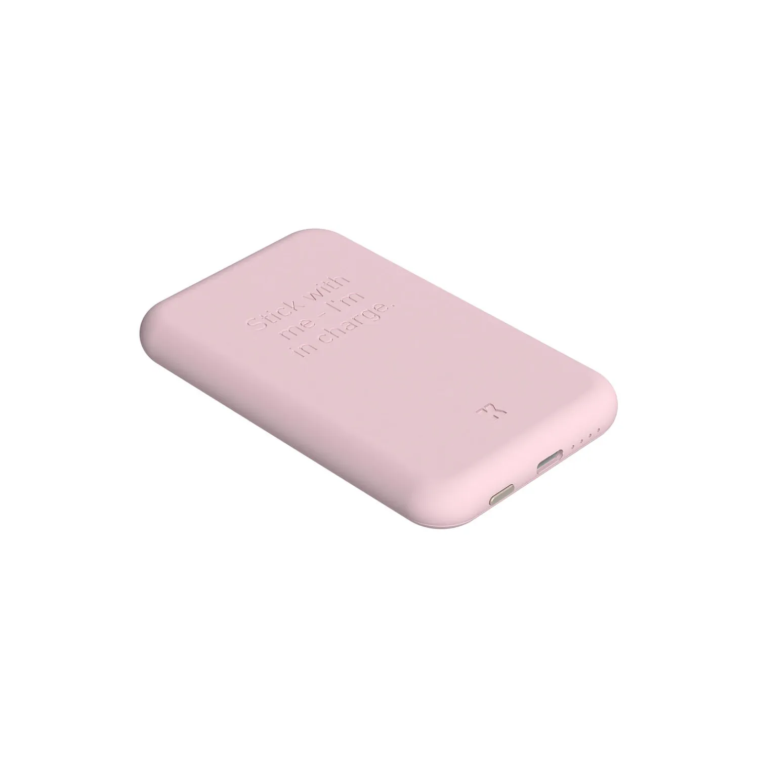 Best Kreafunk toCHARGE Qi trådløs powerbank dusty rose