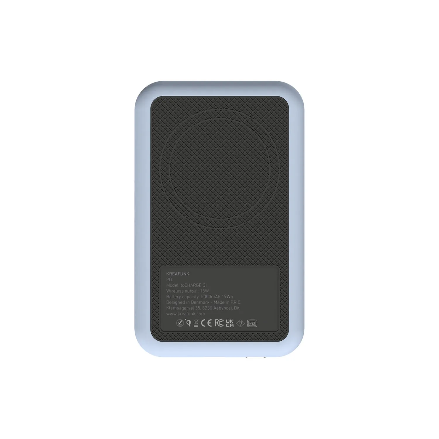 Kreafunk Opladere<toCHARGE Qi trådløs powerbank cloudy blue