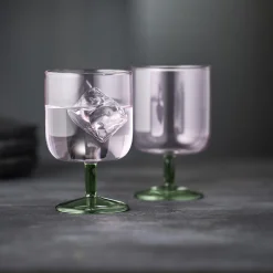 Best Lyngby Glas Torino vinglas 2 stk., pink/grøn pink/gr&oslash;n