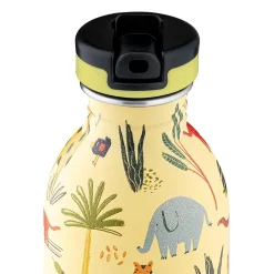 24Bottles To Go<Urban Drikkeflaske med Sports Låg og Stone Finish, jungle friends