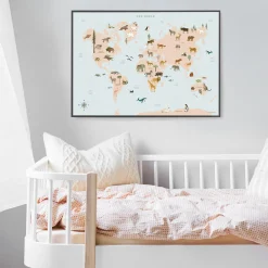 ViSSEVASSE Plakater & Rammer<Verdenskort med dyr plakat