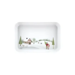 Pillivuyt Skåle & Fade<Vinter rektangulært fad 18 cm